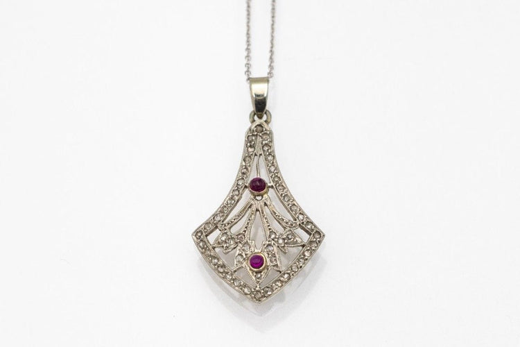 Pendentif Pendentif ancien avec diamants et tourmalines 58 Facettes 9962