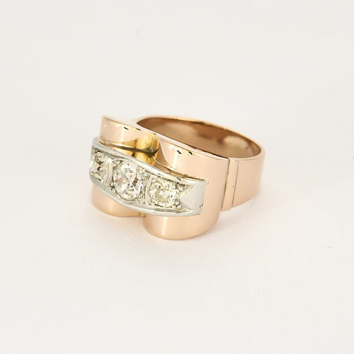 Bague Bague Tank or et diamants 58 Facettes