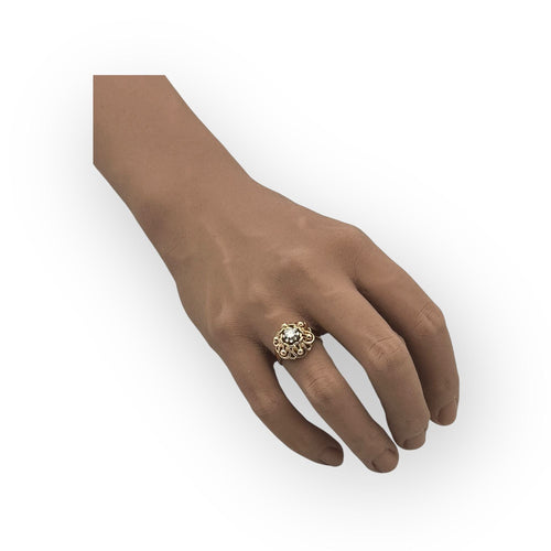 Bague 54 Bague ancienne or rose et diamant 58 Facettes 149057356