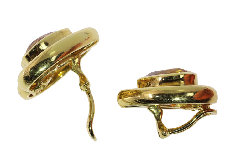 Boucles d'oreilles Boucles d'oreilles clips en forme de cœur en citrine vintage Paloma Picasso pour Tiffany & Co 58 Facettes 17342-0283