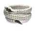 Bracelet Bracelet en or blanc et argent avec diamants blancs et noirs 58 Facettes