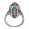 Bague 53 Héritage de Déco : Bague en platine avec émeraude colombienne éclatante 58 Facettes 22298-0053