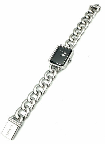 Montre CHANEL. Collection "Première chaine gourmette", montre en acier 58 Facettes