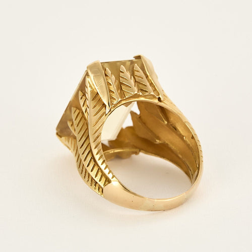 Bague Bague coktail en or jaune et citrine 58 Facettes LIS2377