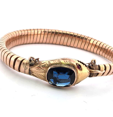 Bracciale vintage anni 60' oro rosa massiccio con zaffiro 58 Facettes