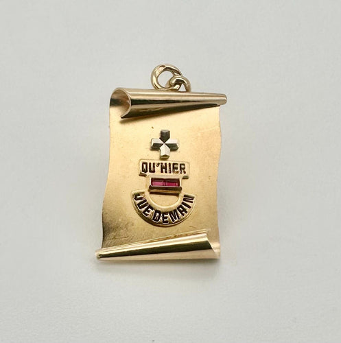 Pendentif AUGIS - Médaille pendentif or jaune, rubis 58 Facettes