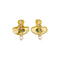 Boucles d'oreilles Boucles d'oreilles en or jaune 22kt martelé, tourmalines vertes et perles. 58 Facettes 34911
