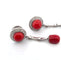 Boucles d'oreilles Boucles d'oreilles en or blanc avec corail et diamants 58 Facettes