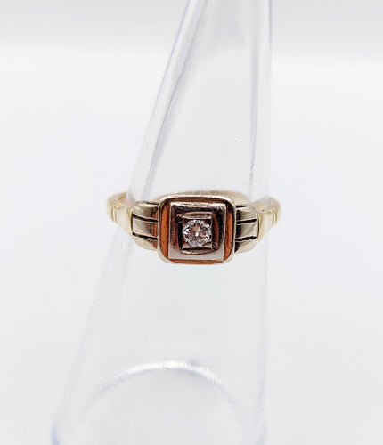 Bague 49.5 Bague Art Déco or deux tons, diamant 58 Facettes A05340