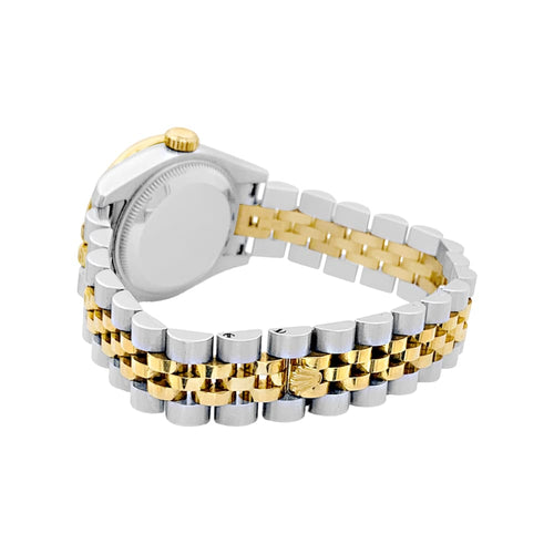 Montre Montre Rolex, "Oyster Perpetual Lady-Datejust", or jaune, acier, diamants. 58 Facettes 35042