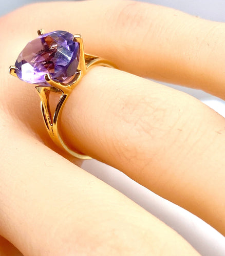 Bague 50 Bague or jaune améthyste 58 Facettes AB647