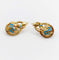 Boucles d'oreilles Dormeuses victorienne or 18k fleurs et émail bleu (circa 1890) 58 Facettes A06049