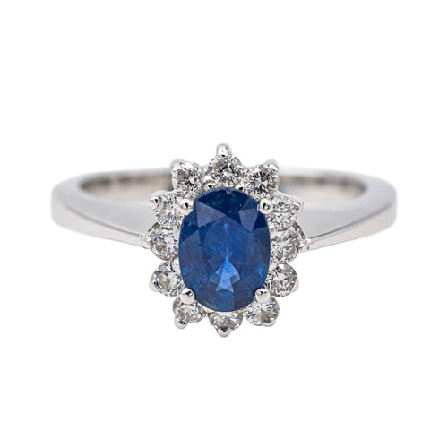 Bague 54 Bague Pompadour Or blanc Saphir, Diamant 58 Facettes 3455900CN