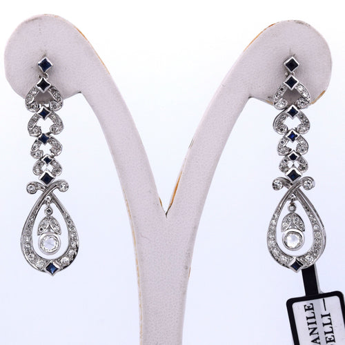 Boucles d'oreilles ORECCHINI en or blanc avec diamants et safran 58 Facettes