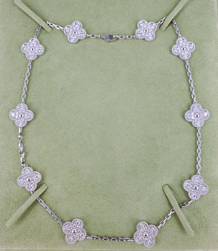 Collier Van Cleef & Arpels collier "Alhambra" pavage diamants 58 Facettes