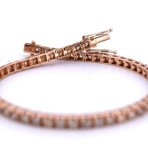 Bracelet BRACELET UNISEXE « TENNIS » - OR ROSE 18 KT - DIAMANTS 58 Facettes