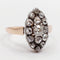 Bague marquise antique or rose 18k diamant taille ancienne et roses (circa 1900) 58 Facettes A06417