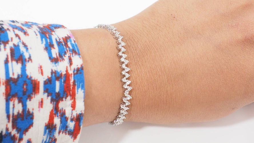 Bracelet 14.5cm Bracelet rivière en or blanc et diamants 58 Facettes 32158