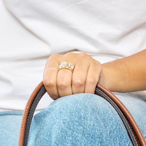 Bague 53 Bague en or jaune et or gris , diamants 58 Facettes CAN12052