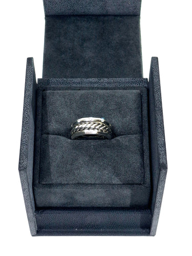 Bague 53 David Yurman - Bague articulée à trois anneaux en argent et diamants 58 Facettes