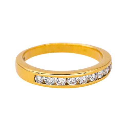 Bague 53 Bague  Demi-alliance  Or jaune Diamant 58 Facettes 4153442CN