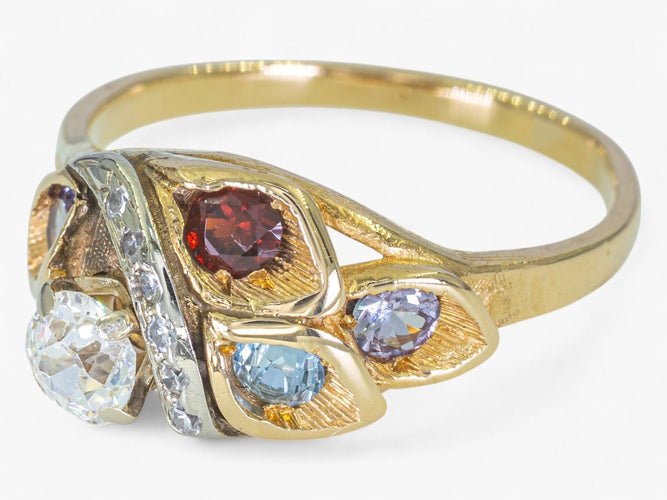 Bague 55 Bague diamants topazes 58 Facettes AM52