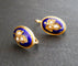 Boucles d'oreilles Dormeuses Anciennes émail et Perles, Or 58 Facettes