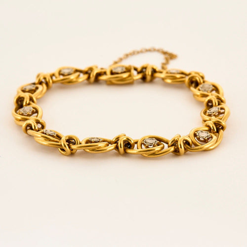 Bracelet Bracelet ancien en or jaune et diamants tailles roses. 58 Facettes