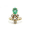 Bague 51.5 Bague Duchesse - Or jaune, Emeraude & Diamants 58 Facettes 250412R