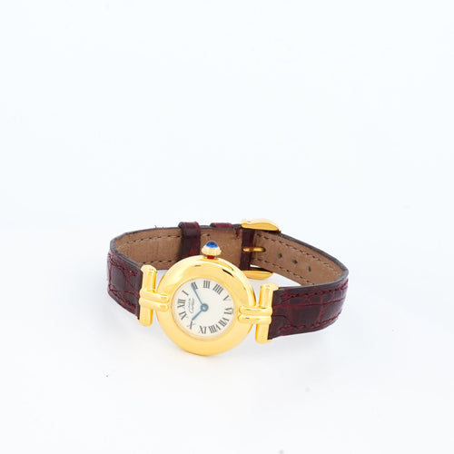 Montre Cartier - Montre Must Colisée cadran ivoire à chiffres romains en vermeil 58 Facettes