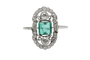 Bague 58 Bague Art Déco en or avec diamants et émeraudes 58 Facettes 10969