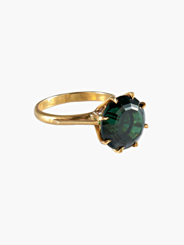 Bague 52 Bague Or Jaune Tourmaline Verte 58 Facettes