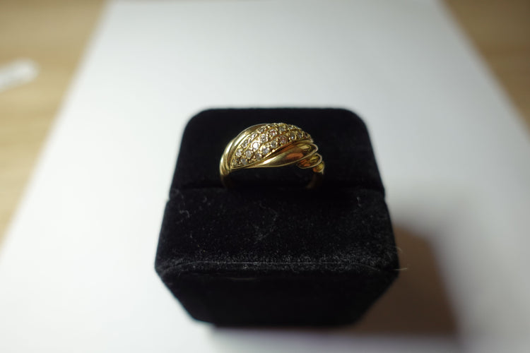 Bague Bague Croissant or jaune, diamants 58 Facettes 43179