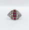 Bague 61 Bague dôme Art Déco or blanc, rubis et diamants taille rose (circa 1910) 58 Facettes A05805