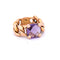 Bague 51 Bague vintage en or jaune avec améthyste 58 Facettes