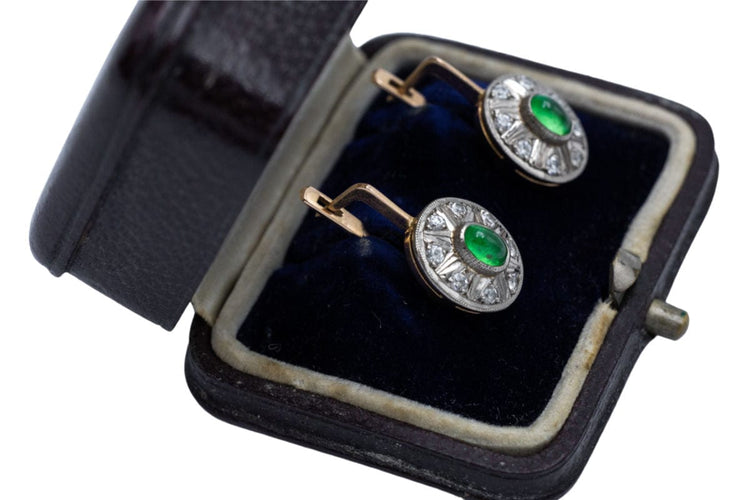 Boucles d'oreilles Boucles d'oreilles anciennes en forme de rosace, Russie, milieu du XXe siècle. 58 Facettes 9715A