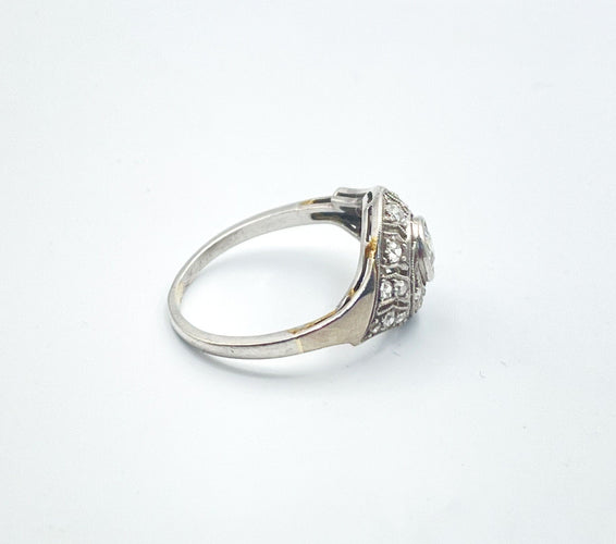 Bague 52 Bague Art Déco Diamants 58 Facettes