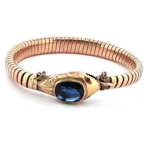 Bracciale vintage anni 60' oro rosa massiccio con zaffiro 58 Facettes