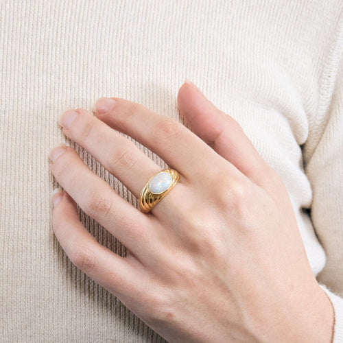 Opálový prsten Godron