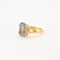 Bague 54 Bague or jaune saphir Ceylan clair et diamants 58 Facettes