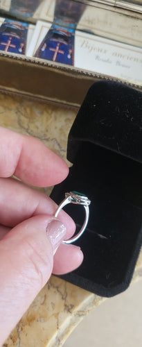Bague 54 Art Déco Bague en Platine, Émeraude et Diamants 58 Facettes