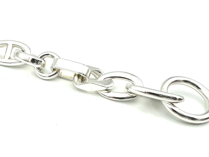 Bracelet HERMES. Collection "Aléas" bracelet argent 925/00 PM 58 Facettes