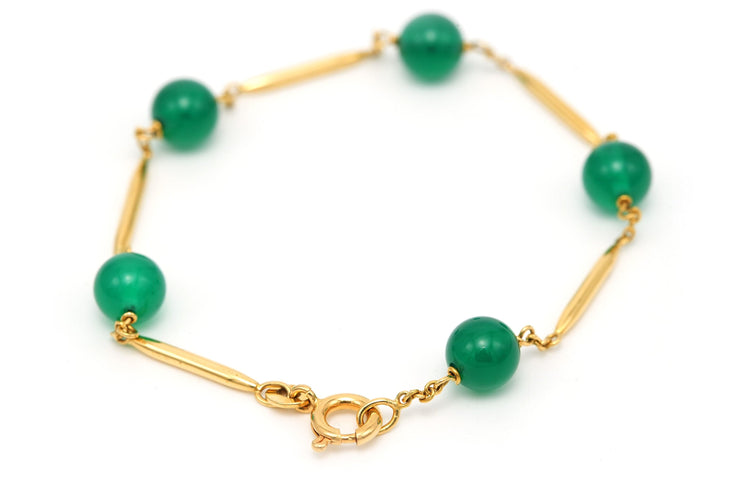 Bracelet Bracelet Napoléon III ou chrysoprases jaunes 58 Facettes B271