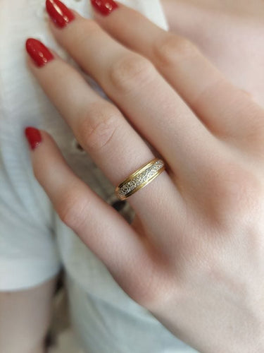 Bague 50 BAGUE JONC PAVAGE DIAMANTS 58 Facettes 086331