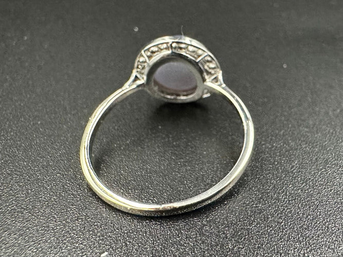 Bague 55 Bague Art Déco Saphir étoilé et diamants, Or et Platine 58 Facettes