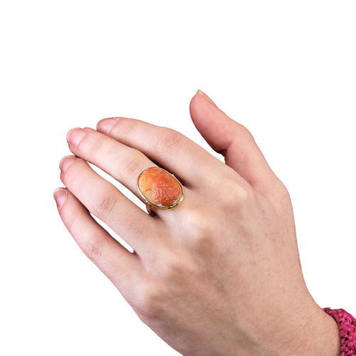Bague 57 Bague Camée Corail 58 Facettes