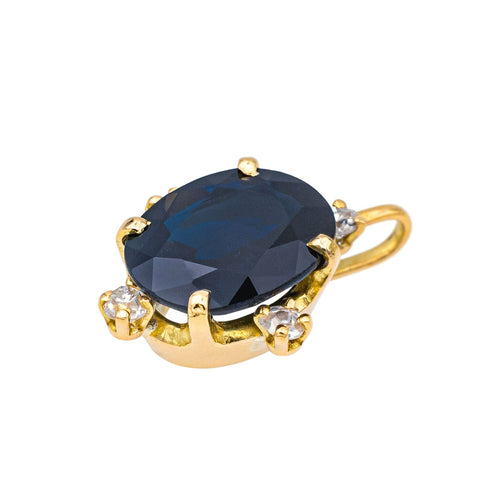 Pendentif Pendentif Or jaune Saphir, Diamant 58 Facettes 4049093CN