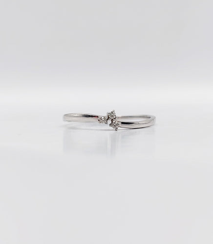 Bague 55 Bague vintage or blanc, trilogie diamants 58 Facettes B01003