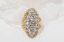 Bague 51 Bague marquise en or jaune et diamants 58 Facettes 31176