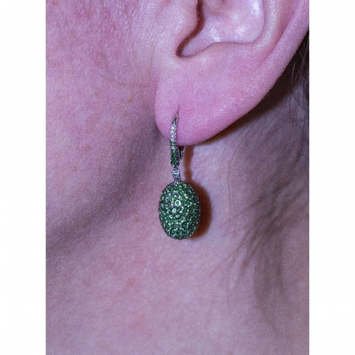 Boucles d'oreilles WERTER - Boucles d'oreilles en or et Tzavorites 58 Facettes D362024SO